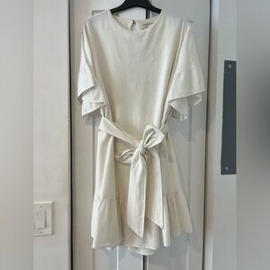 Urban Outfitters Crème Mini Ruffle Dress Size XS